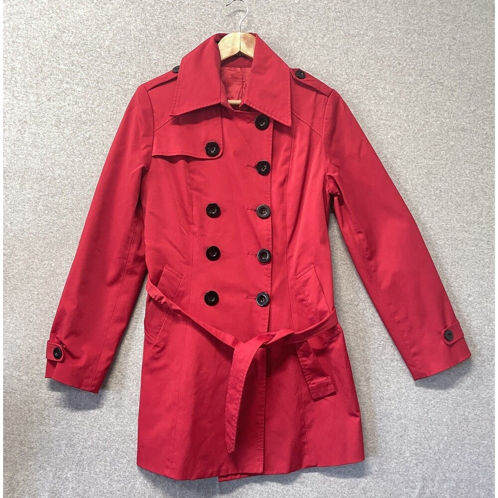 Women's Corporate Core Red Peacoat Trenchcoat Jacket Size M